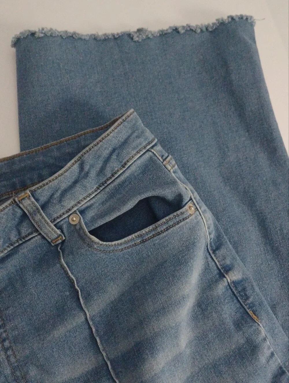 Time And Tru Cropped Wide Leg Jeans Sz 14 Short